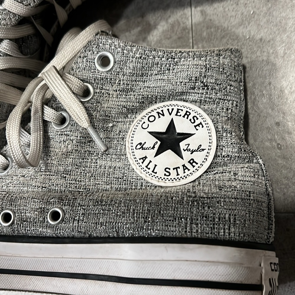 #510 Converse 553411F All Star Chuck Taylor Sparkle Hi Top Sneakers Women's 9 - Picture 2 of 8